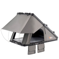 Summit SLV slimline hardshell rooftop tent open with side rainfly